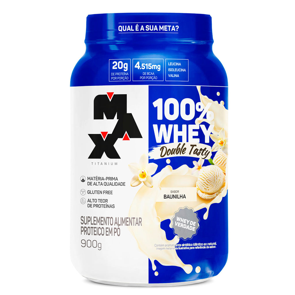 100% Whey Double Tasty 900g  Max Titanium