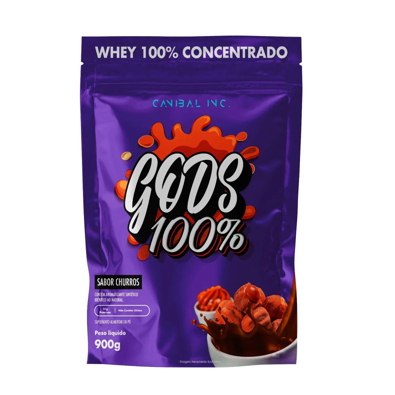 Whey GODS 100% Concentrado 900g Canibal Inc