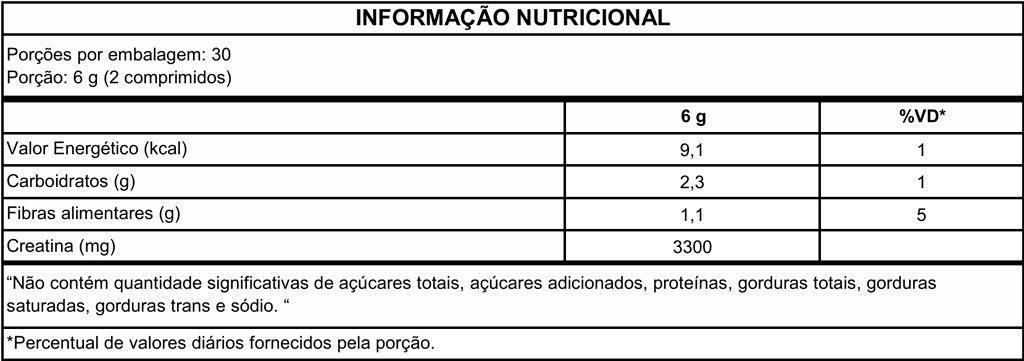 Creatina Mastigável 60 Comprimidos -180g  New Millen