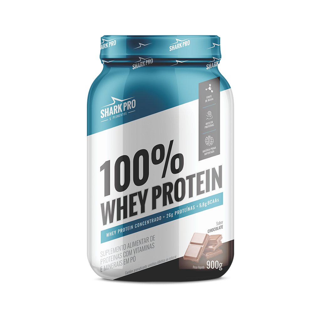 100% Whey Protein- WPC - Whey Protein Pote 900g Shark Pro