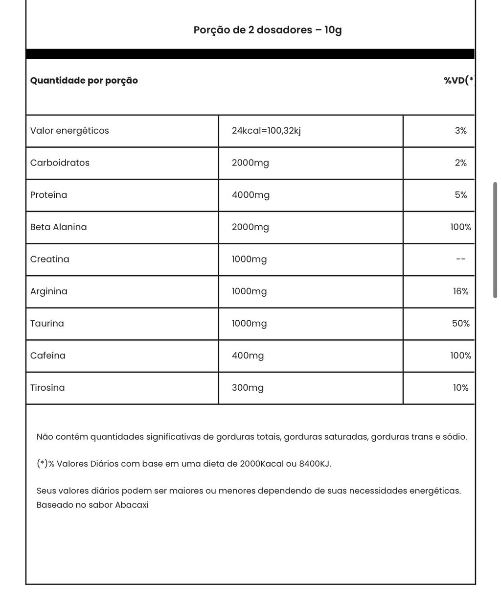 Panic Pré treino 300g Adaptogen Science