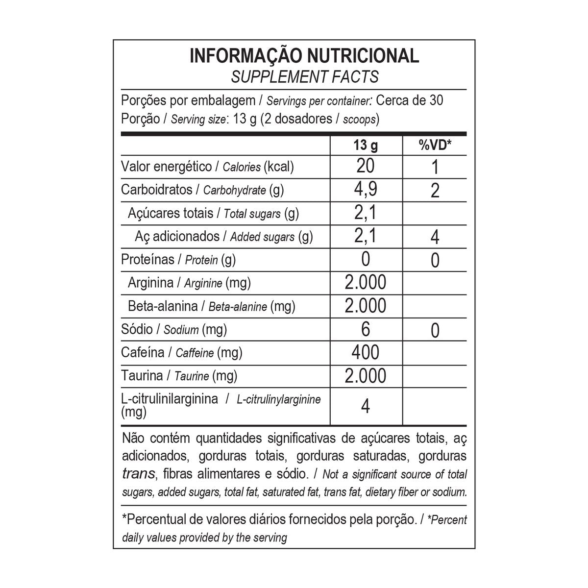 Pré treino Hórus Elite 390g  Max Titanium