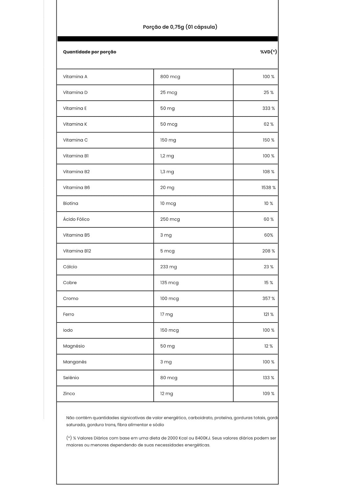 Vita Daily Multivitamínico 90 Cápsulas Adaptogen Science