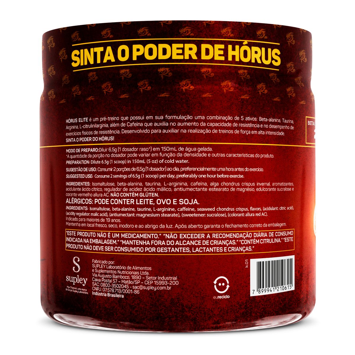 Pré treino Hórus Elite 390g  Max Titanium