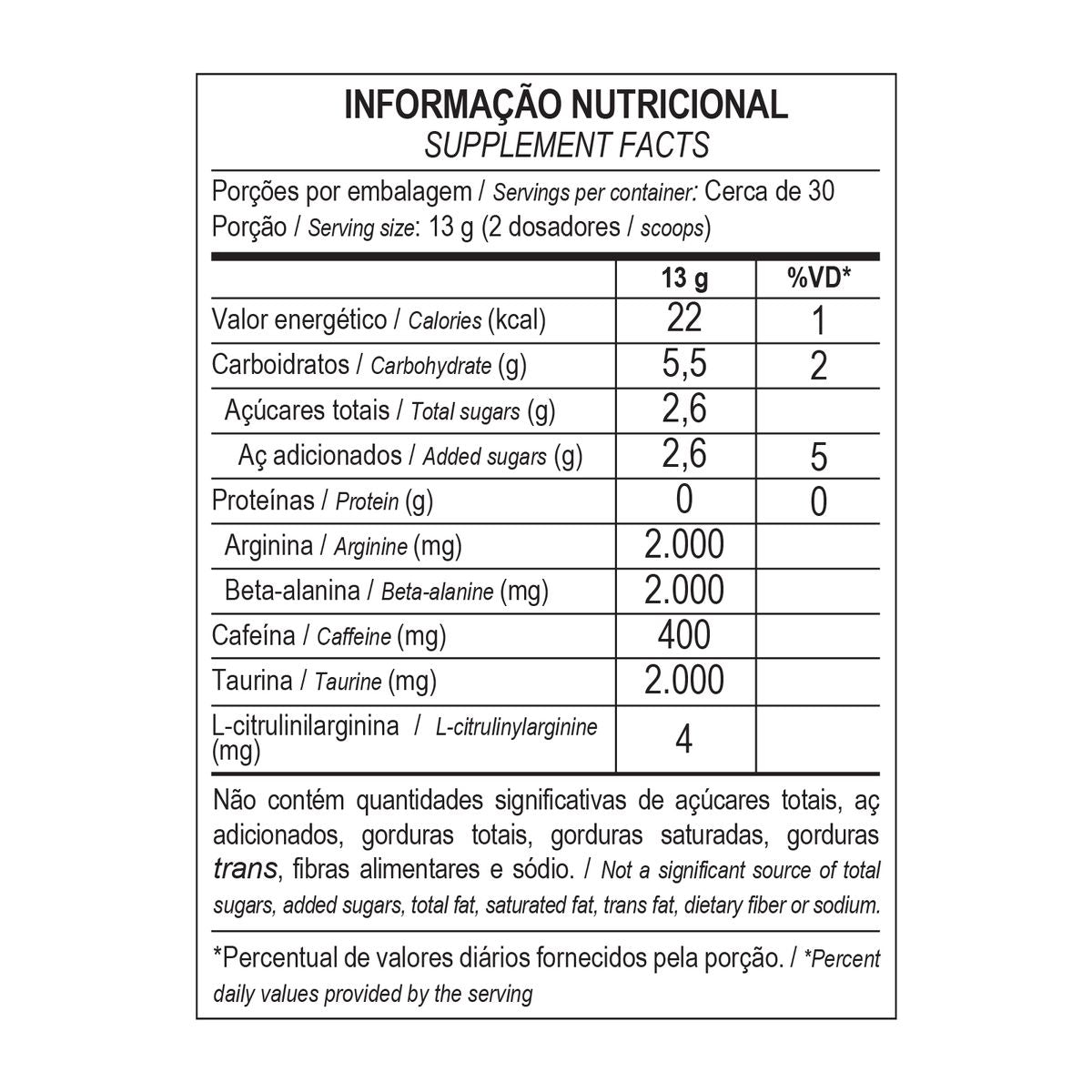 Pré treino Hórus Elite 390g  Max Titanium