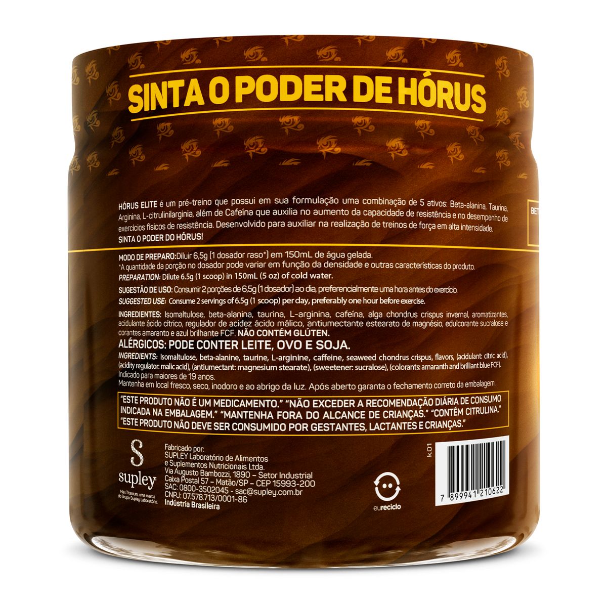 Pré treino Hórus Elite 390g  Max Titanium